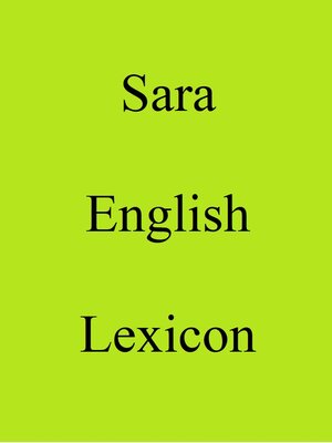cover image of Sara English Lexicon